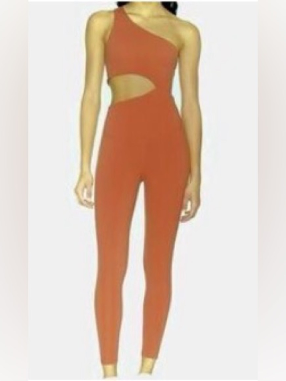 FP Movement Free People jumpsuit. One-shoulder. Side cutout. Mustard/ orange. XS